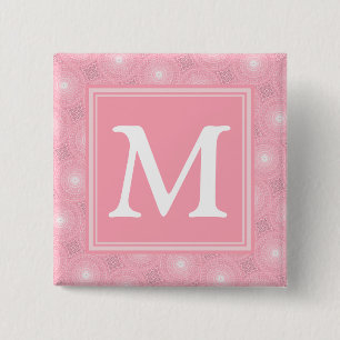monogram pink circles button