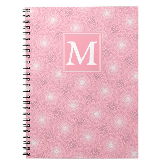 monogram pink circles notebook (Front)