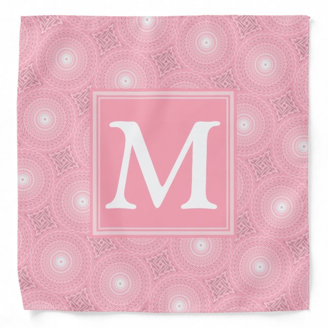 Monogram pink circles pattern bandana (Front)