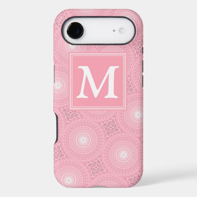 Monogram pink circles pattern Case-Mate iPhone case (Back)
