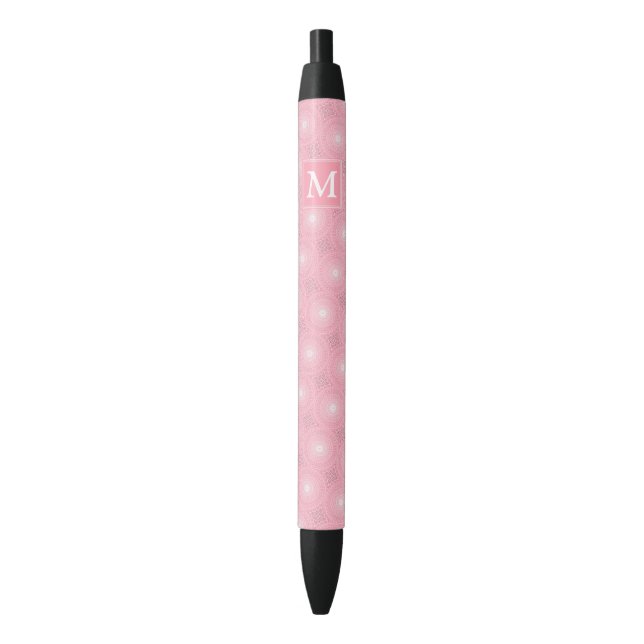 Monogram pink circles pattern pen (Front Vertical)