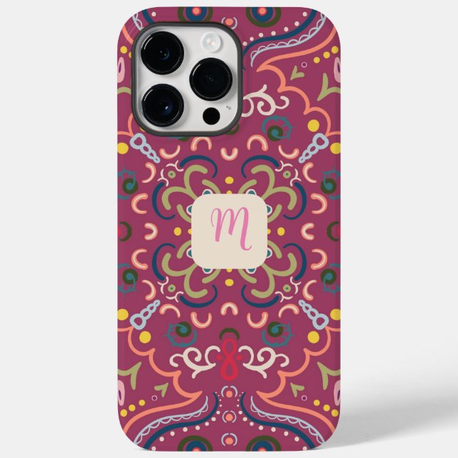 Monogram Pink & Colorful  Case-Mate iPhone Case (Back)