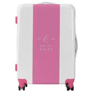 Monogram Pink | Elegant Gold Minimalist Luggage