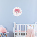 Monogram Pink Elephant Nursey  Large Clock<br><div class="desc">A pretty personalized elephant clock. The perfect gift for the perfect baby and a lovely addition to a child's first bedroom.</div>