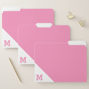 Monogram Pink File Folder