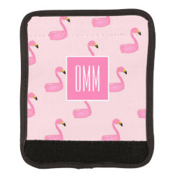 Monogram Pink Flamingo Luggage Handle Wrap