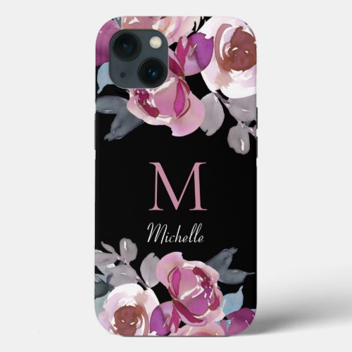 Monogram Pink Floral  iPhone 13 Case