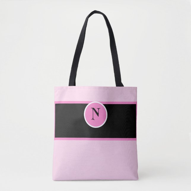  Monogram Pink Girly Pretty Custom  Tote Bag (Front)