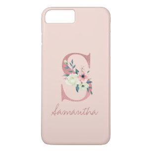 Monogram Pink Glitter Flower Letter S Light Pink Case Mate Iphone Case Zazzle Com
