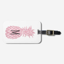 monogram pink glitter pineapple