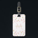 Monogram Pink Gold Glitter Name & Address Luggage Tag<br><div class="desc">This cute and girly luggage bag tag design features pink and gold glitter dots with space for a monogram and a name on the front and address on the back! Click the customize button for more flexibility in modifying/adding text and design elements! Variations of this design as well as coordinating...</div>