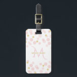 Monogram Pink Gold Glitter Name & Address Luggage Tag<br><div class="desc">This cute and girly luggage bag tag design features pink and gold glitter dots with space for a monogram and a name on the front and address on the back! Click the customize button for more flexibility in modifying/adding text and design elements! Variations of this design as well as coordinating...</div>