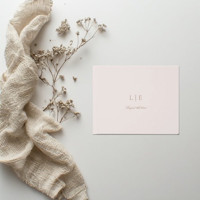 Monogram Pink Gold Minimalist Elegant Wedding  Guest Book (Creator Uploaded)