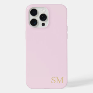 Monogram Pink Gold Minimalist Initials iPhone 15 Pro Max Case