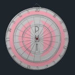 Monogram Pink Gray Dart Board<br><div class="desc">Here is a fun way to express your personal style. Design offers a modern pink,  gray,  and silver look. You can choose your own letters. Use the template to personalize.</div>