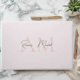 Monogram Pink Initial &amp; Name HP Laptop Skin