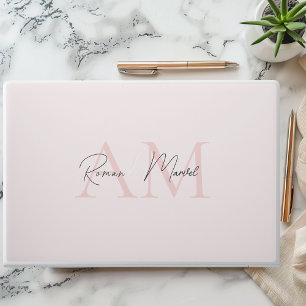 Monogram Pink Initial & Name HP Laptop Skin