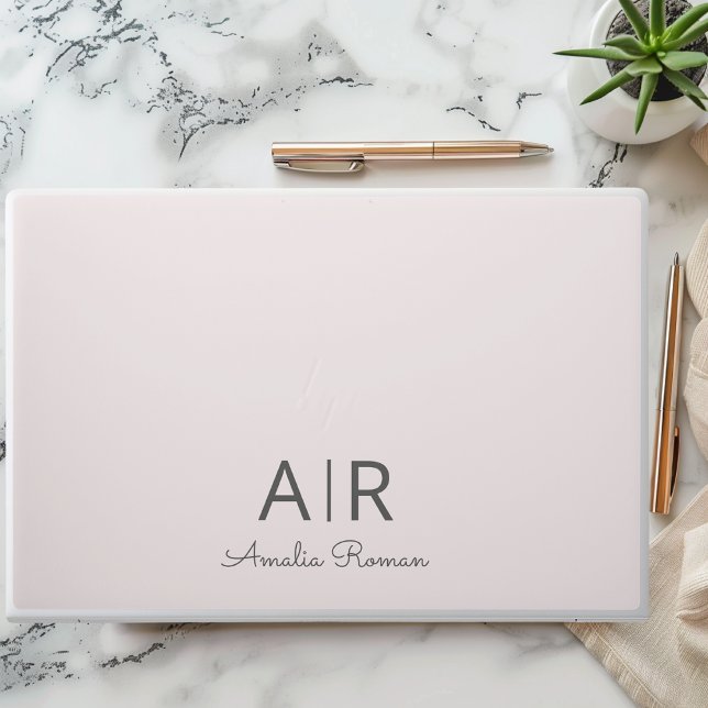 Monogram Pink Initial & Name HP Laptop Skin (Creator Uploaded)