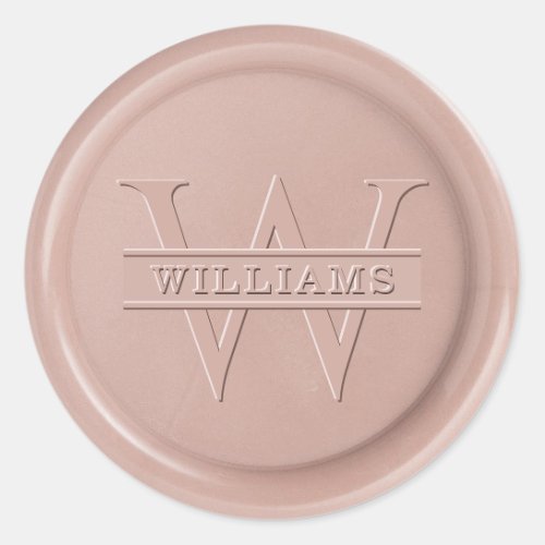 Monogram Pink Latte Wax Seal Sticker