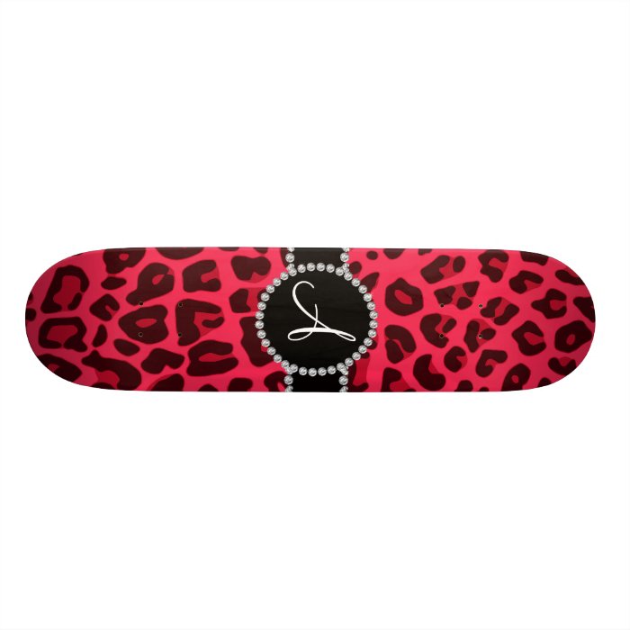 Monogram pink leopard print circle skate decks