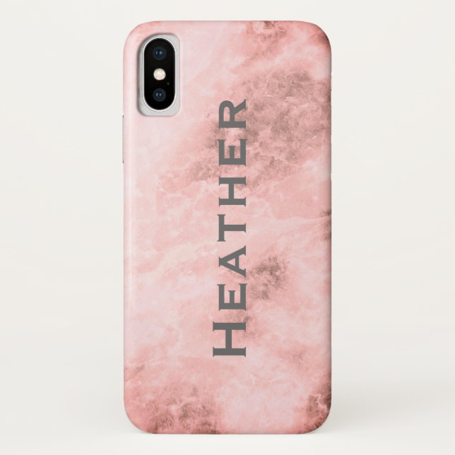 Monogram Pink Marble Background Case-Mate iPhone Case (Back)