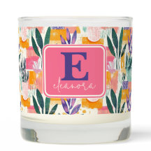 Monogram Pink Pastel Fauvism Garden Pots