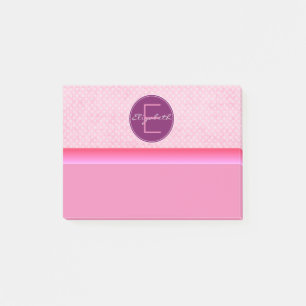 Monogram Pink Polka Dots Post-it Notes