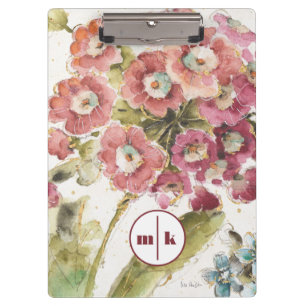 Monogram   Pink Primrose Clipboard