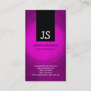 Monogram Pink Purple Consultant Business Card