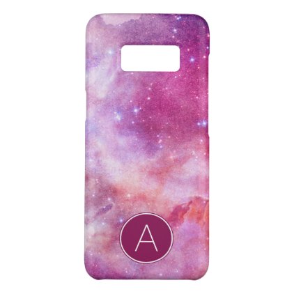 Monogram Pink &amp; Purple Watercolor Abstract Galaxy Case-Mate Samsung Galaxy S8 Case