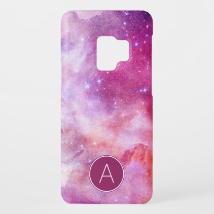 Monogram Pink &amp; Purple Watercolor Abstract Galaxy Case-Mate Samsung Galaxy S9 Case