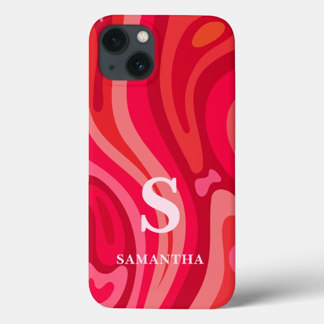 Monogram Pink Red Pattern Case-Mate iPhone Case (Back)