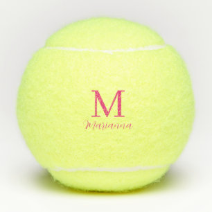 Monogram Pink Simple Minimalist Tennis Balls