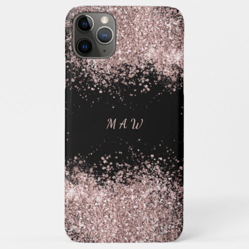 Monogram Pink Sparkle Glam iPhone 11 Pro Max Case