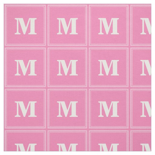 Monogram pink stripes fabric