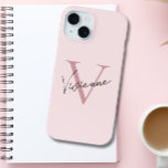 Monogram Pink Stylish Aesthetic Minimalist iPhone 15 Case<br><div class="desc">Elevate your iPhone 15 with our Monogram Pink Stylish Aesthetic Minimalist Case – the perfect blend of modern, minimalist, and stylish design. This monogrammed, trendy, and personalized phone cover is the epitome of cool and chic. Make a fashion statement with this pink aesthetic case and protect your device in style....</div>
