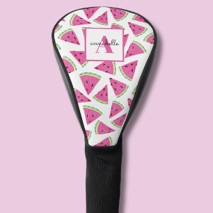 Monogram Pink Tropical Watermelon Pattern Golf Head Cover