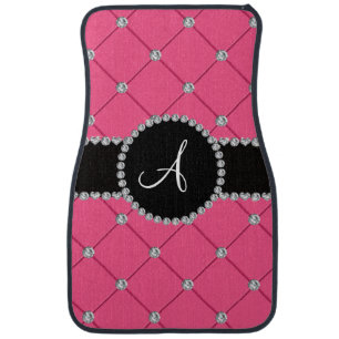 Monogram pink tuft diamonds car floor mat