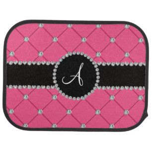 Monogram pink tuft diamonds car mat