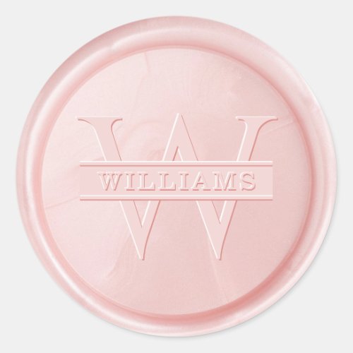 Monogram Pink Wax Seal Sticker