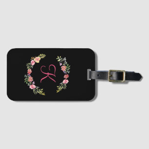 Monogram Pink, Yellow and Green Floral Watercolor Luggage Tag