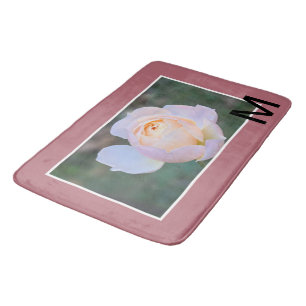 Monogram Pink Yellow Rose Gold Bath Mat