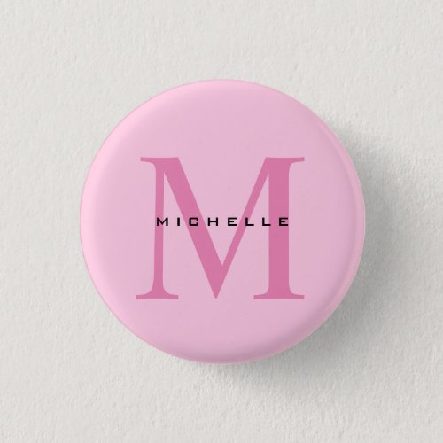 Monogram Pink Your Name Special Gift Beloved Ones Button