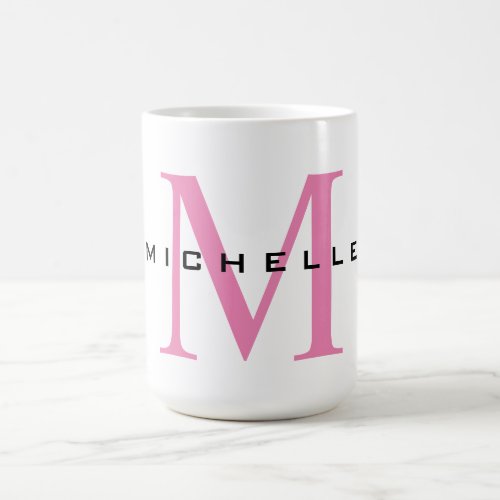 Monogram Pink Your Name Special Gift Beloved Ones Coffee Mug