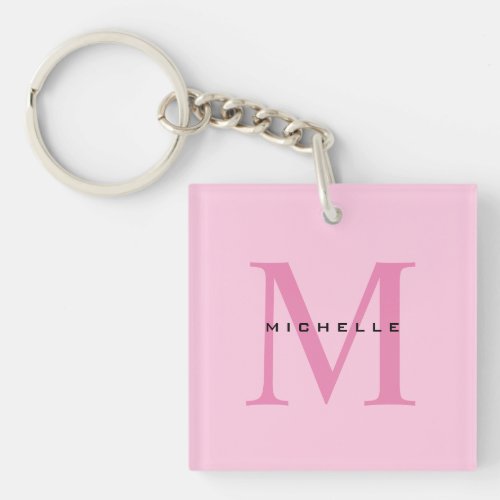 Monogram Pink Your Name Special Gift Beloved Ones Keychain