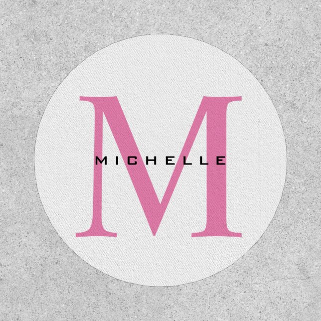 Monogram Pink Your Name Special Gift Beloved Ones Patch (Front)