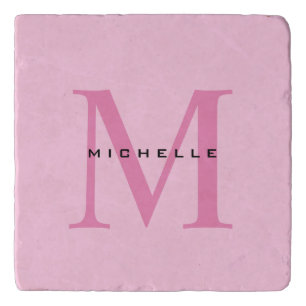 Monogram Pink Your Name Special Gift Beloved Ones Trivet