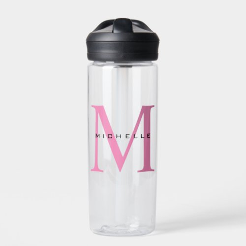 Monogram Pink Your Name Special Gift Beloved Ones Water Bottle