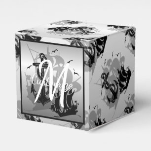 Monogram Pirate Ship & Anchor Cube Favor Box 2