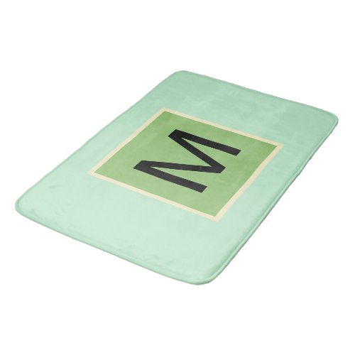 Monogram Pistachio Green Ice Cream Colors Bath Mat